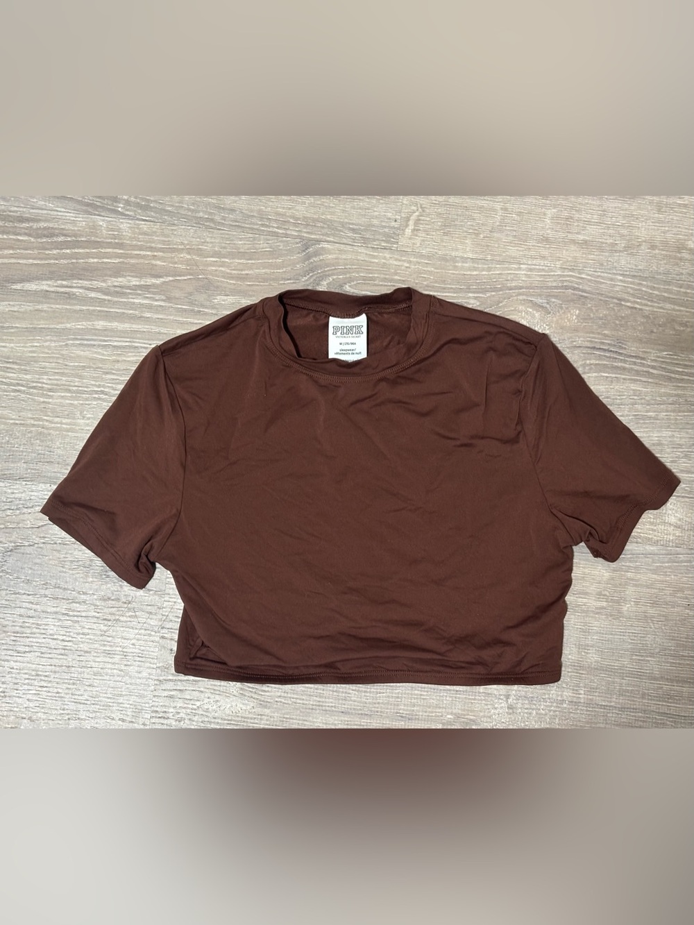 PINK Victoria's Secret Sleepwear Brown Short Sleeve Crew Tee medium